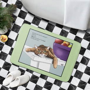 Schattige Oranje Tabby Kat Snoepjes Grappig Wachte Badmat