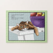 Schattige Oranje Tabby Kat Snoepjes Grappig Wachte Legpuzzel (Horizontaal)