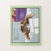 Schattige Oranje Tabby Kat Snoepjes Grappig Wachte Legpuzzel (Verticaal)