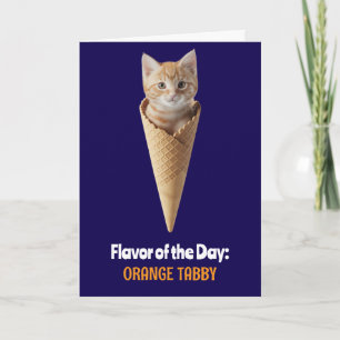 Schattige oranje tabby kegelgroet kaart