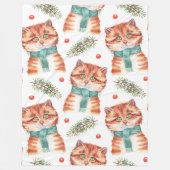 SCHATTIGE ORANJE TABBY MET EEN VAKANTIESJAAL FLEECE DEKEN (Voorkant)