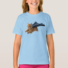 Schattige Oranje Tabby Superheld T-shirt
