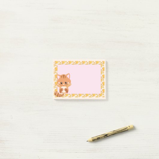 Schattige Oranje Tabby Tiger Kitten Post-it® Notes (Op bureau)