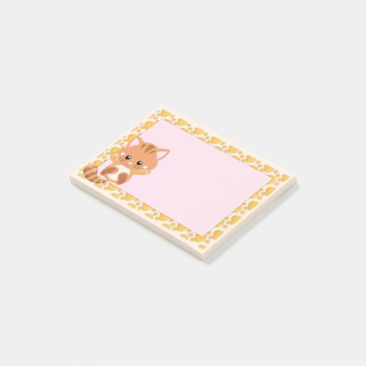 Schattige Oranje Tabby Tiger Kitten Post-it® Notes (Schuin)