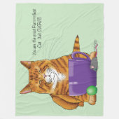 Schattige Oranje Tabby Vaderdag Paars Fleece Deken (Voorkant)