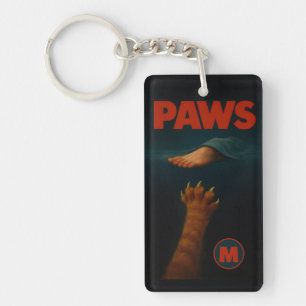 Schattige oranje tabby versus menselijke voet sleutelhanger