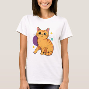 Schattige Oranje Tabbykat Cartoon T-shirt
