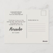 Schattige oranje Thanksgiving dankbare vriend pomp Briefkaart (Achterkant)