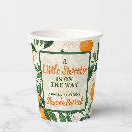 Schattige Oranje thema Baby shower Papieren Bekers