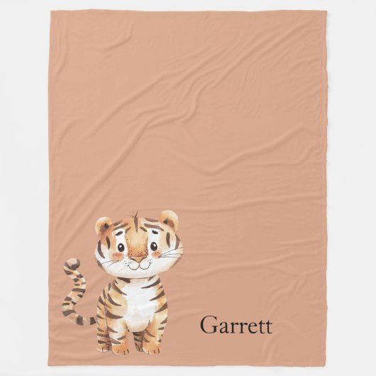 Schattige Oranje Tijger Fleece Deken (Voorkant)