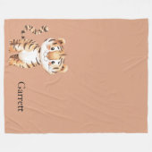 Schattige Oranje Tijger Fleece Deken (Voorkant (Horizontaal))