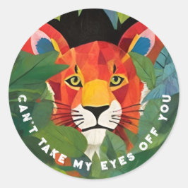 Schattige Oranje Tijger Kleurrijke Wilde Jungle Sc Ronde Sticker