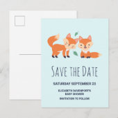 Schattige Oranje Vossen Grafische Tekening Bewaar Uitnodiging Briefkaart (Voorkant / Achterkant)