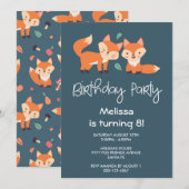 Schattige Oranje Vossen Verjaardag (Voorkant / Achterkant)