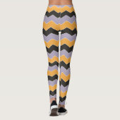 Schattige Oranje Wit Paarse Chevron Patroon Eenvou Leggings (Achterkant)