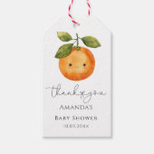 Schattige Oranje Zomer Baby shower Cadeaulabel (Voorkant)