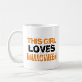 Schattige Oranje Zwart Dit meisje houdt van Hallow Koffiemok (Links)