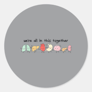 Schattige Orgaan Vrienden Gezondheidszorg Verpleeg Ronde Sticker