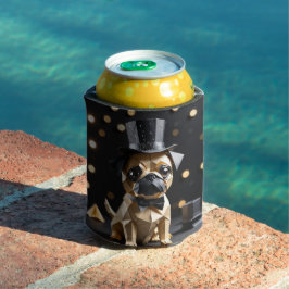 Schattige Origami-hond met top hoed koozie