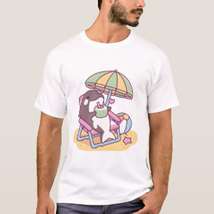 Schattige Orka die chilt onder strandparasol T-shirt