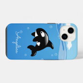Schattige Orka Walvis in Oceaan met Aangepaste Naa iPhone Hoesje (Achterkant horizontaal)