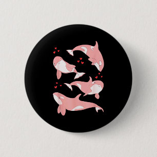 Schattige Orka Walvis Mariene Bioloog Zee Dieren V Ronde Button 5,7 Cm