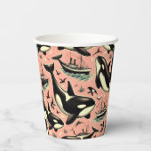 Schattige  orkapatroon papieren bekers (Achterkant)