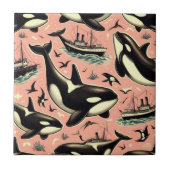 Schattige  orkapatroon tegeltje (Voorkant)