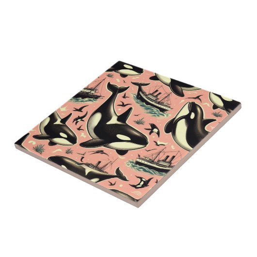 Schattige  orkapatroon tegeltje (Zijkant)