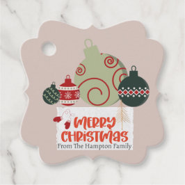 Schattige ornament Familie of bedrijf Flat Holiday Bedankjes Labels