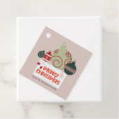 Schattige ornament Familie of bedrijf Flat Holiday Bedankjes Labels (In situ)