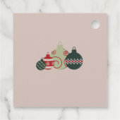 Schattige ornament Familie of bedrijf Flat Holiday Bedankjes Labels (Achterkant)