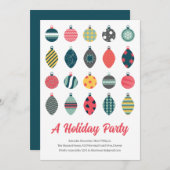 Schattige Ornament Kerstfeest Kaart (Voorkant / Achterkant)