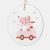 Schattige ornament met een auto, kerstboom en cade (Links)