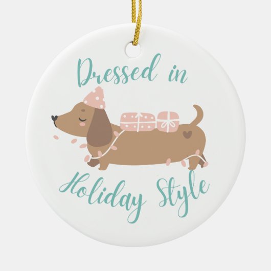 Schattige ornament met Wiener Dog (Voorkant)