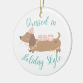 Schattige ornament met Wiener Dog (Links)