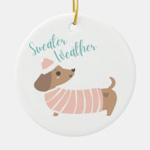 Schattige ornament met Wiener Dog in een trui