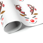 Schattige Ornamenten van het Gezichtsfront op Antl Cadeaupapier (Rol Hoek)