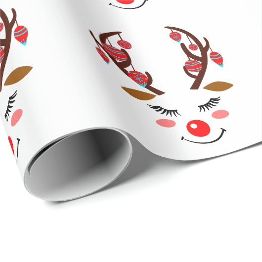 Schattige Ornamenten van het Gezichtsfront op Antl Cadeaupapier (Rol Hoek)