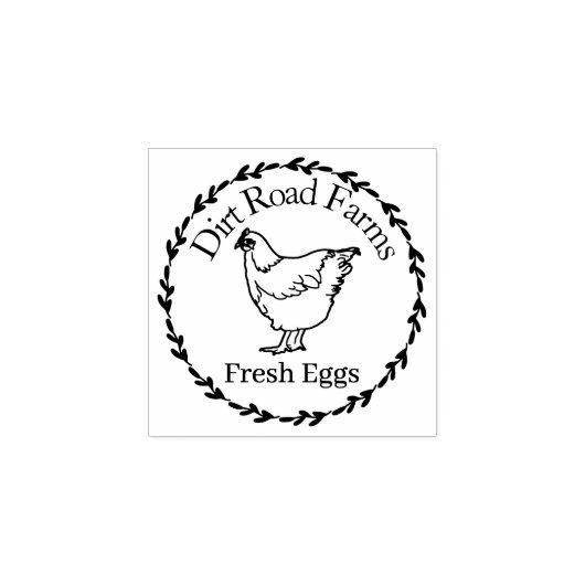 Schattige Orpington Chicken Boerderij Fresh Floral Rubberstempel (Afrduk)