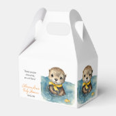 Schattige Otter Baby shower Genderneutraal Bedankdoosjes (Achterkant)