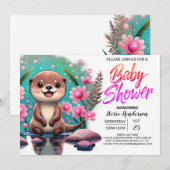 Schattige Otter Boho Baby shower Kaart (Voorkant / Achterkant)