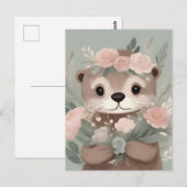 Schattige Otter Boho Waterverf Briefkaart (Voorkant / Achterkant)