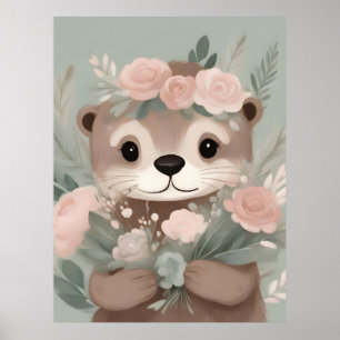 Schattige Otter Boho Waterverf Poster