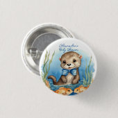 Schattige Otter Boy Baby shower Ronde Button 3,2 Cm (Voorkant /achterkant)