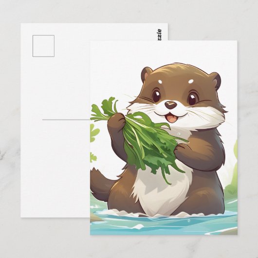 Schattige otter briefkaart (Voorkant / Achterkant)