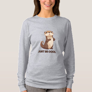Schattige Otter Cartoon Illustratie 'Wees gewoon c T-shirt