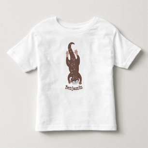 Schattige otter duikende cartoon illustratie kinder shirts