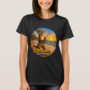 Schattige Otter genaamd Otterbee, gaat surfvissen T-shirt