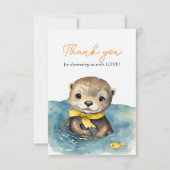 Schattige Otter Genderneutraal Baby shower Dank u Bedankkaart (Voorkant)